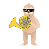 funny sloth wearing sunglasses playing french horn | Teevron