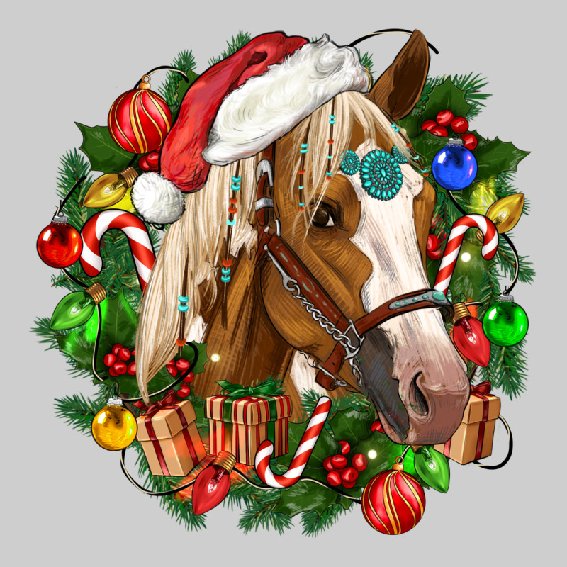 Horse Christmas Wreath Premium Tee by CowGirlArtShop | Teevron