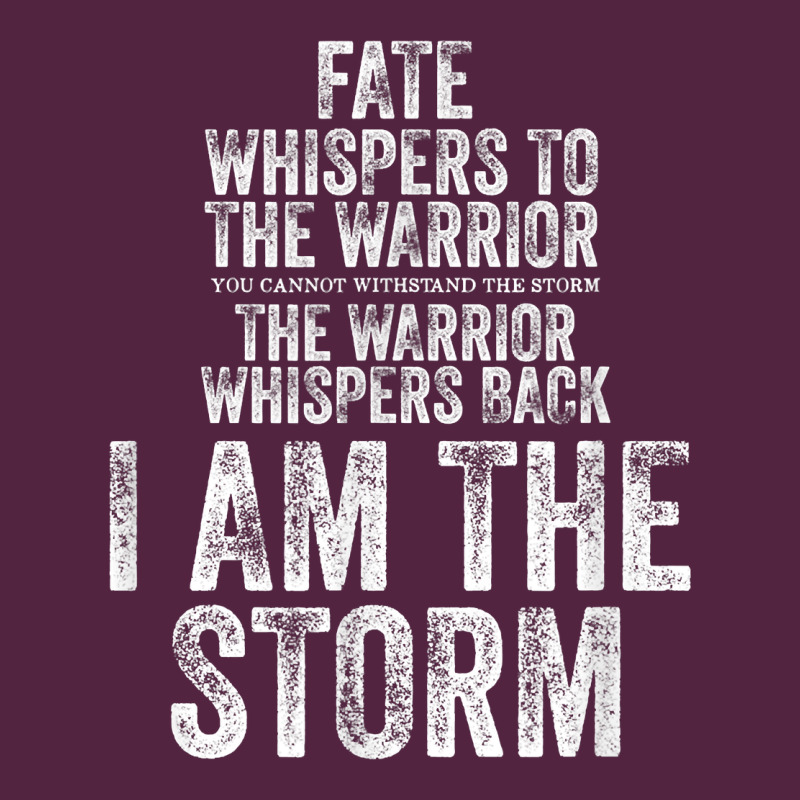 Fate Whispers To Warrior I Am The Storm Quote Gritty Fighter T Shirt Urban Hoodie by linhVisuals | Teevron