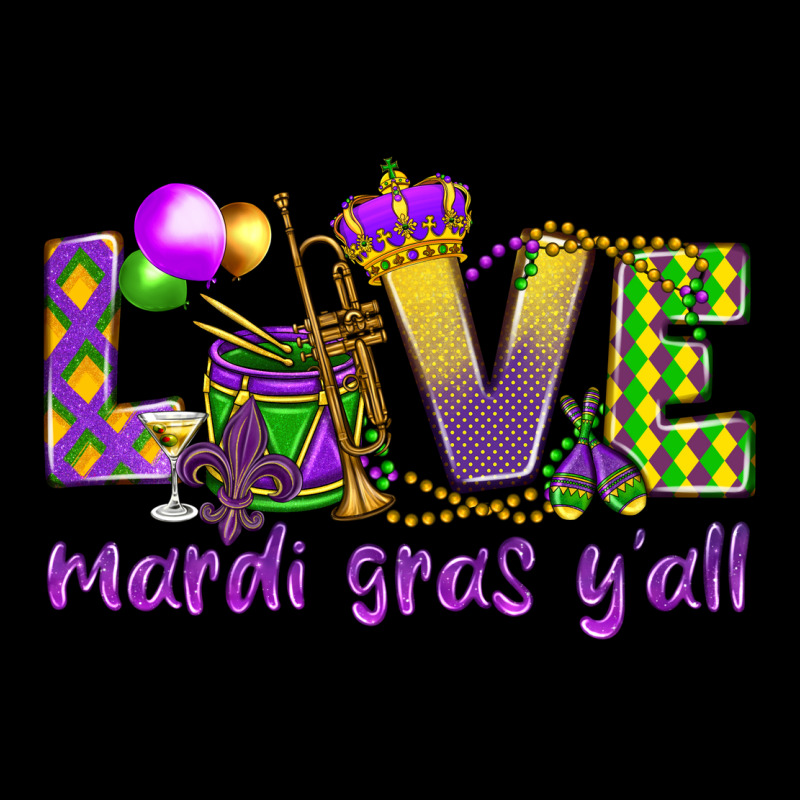 Love Mardi Gras Y'all Heavy Core Tee by HowdyJamesFarm | Teevron