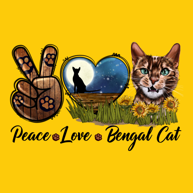 Peace Love Bengal Cat Head Premium Hoodie by LillyAllenDesigns | Teevron