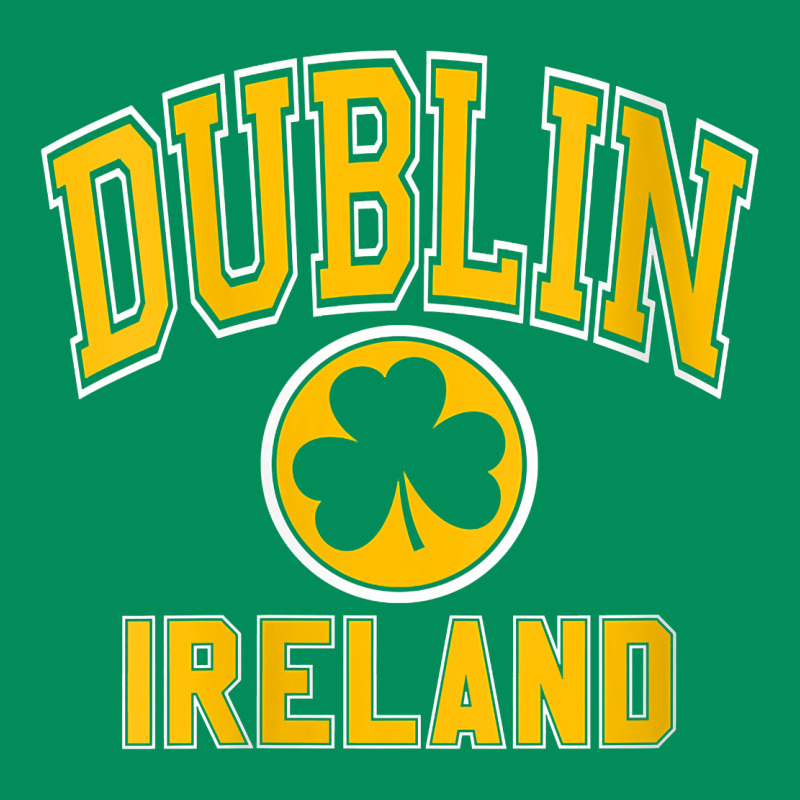 Womens Dublin Ireland Varsity Style Shamrock Green With Amber Print V Urban Hoodie by linhVisuals | Teevron