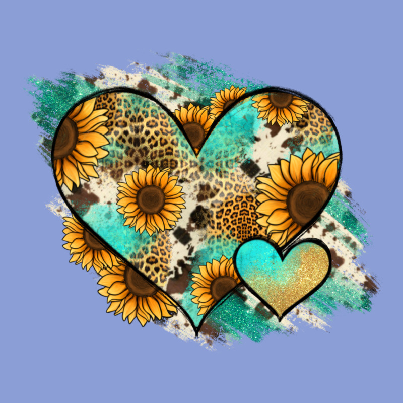Leopard Sunflower Cowhide Glitter Heart Long Sleeve Tee by RanaPortraitStore | Teevron