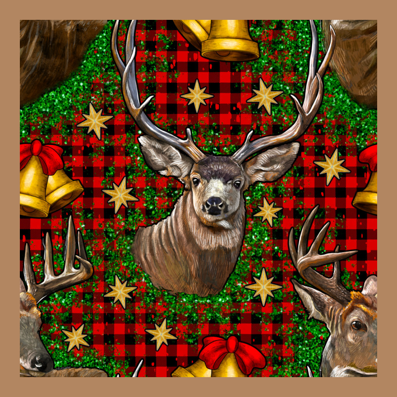Christmas Deer And Bell Seamless Pattern Long Sleeve Tee by BundleAndBundleShop | Teevron