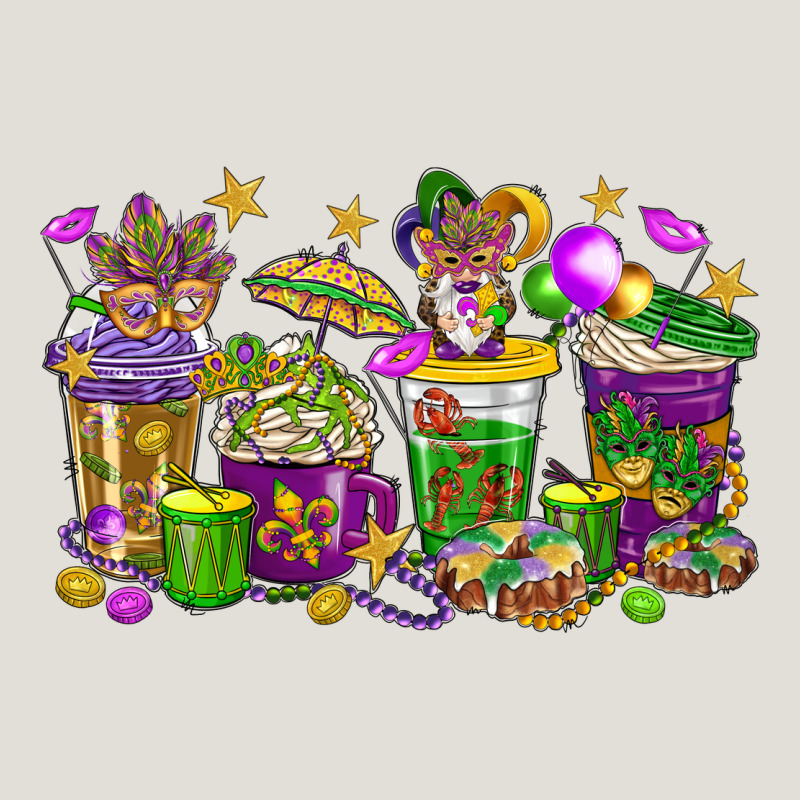 Mardi Gras Coffee Cups Heavy Core Tee by HowdyJamesFarm | Teevron