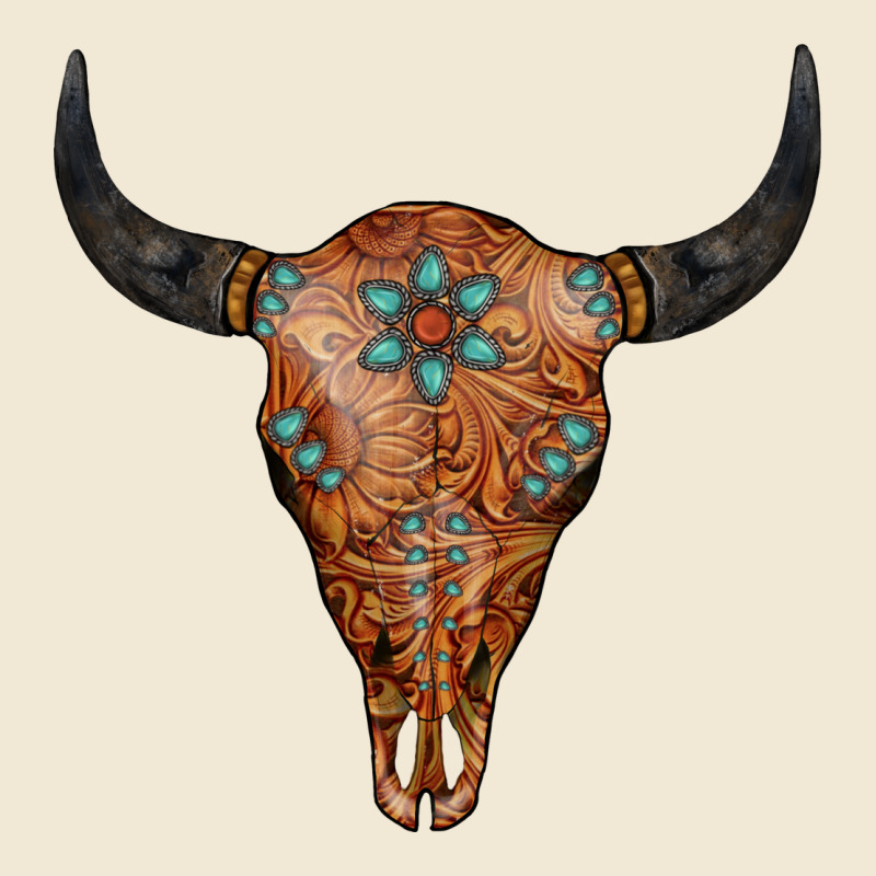 Western Tooled Leather Bull Skull Premium Tee by Jasminsmagicworld | Teevron