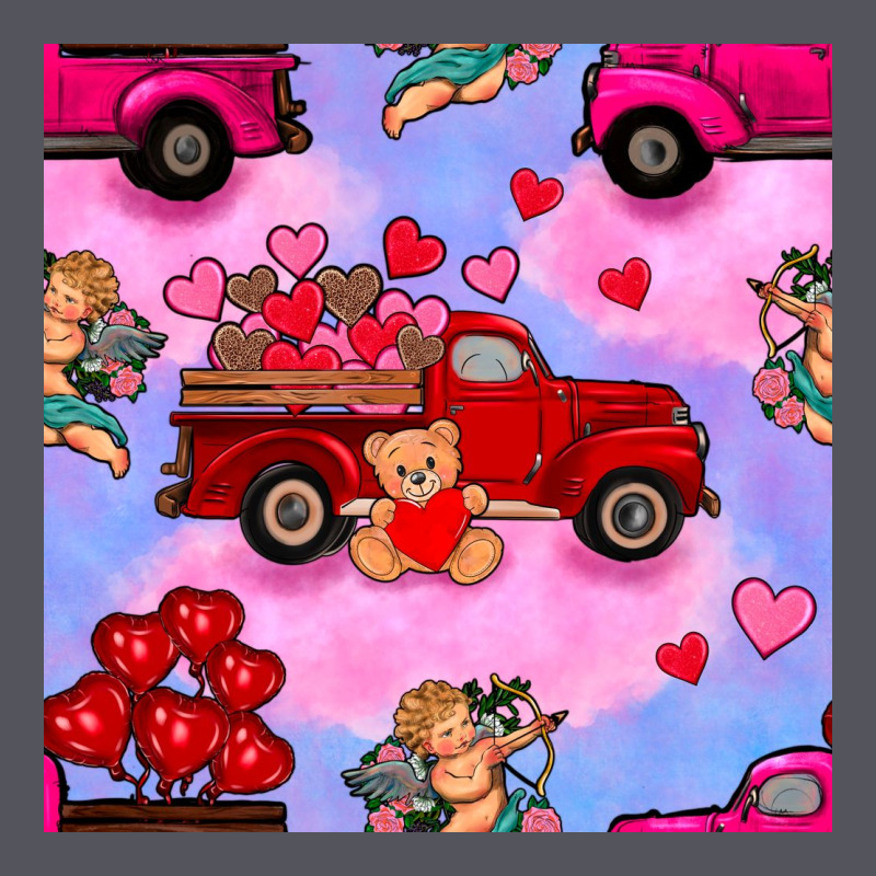 Valentines Day Truck And Cupid In The Sky Seamless Pattern Vintage Hoodie by BundleAndBundleShop | Teevron