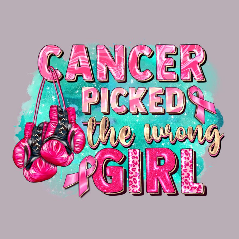 Cancer Picked The Wrong Girl Breast Cancer Vintage Tee by FaDigitalArtStudio | Teevron