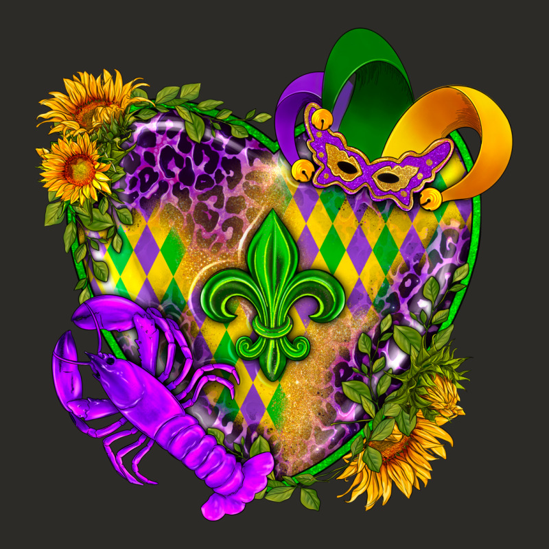 Mardi Gras Heart Heavy Core Tee by HowdyJamesFarm | Teevron