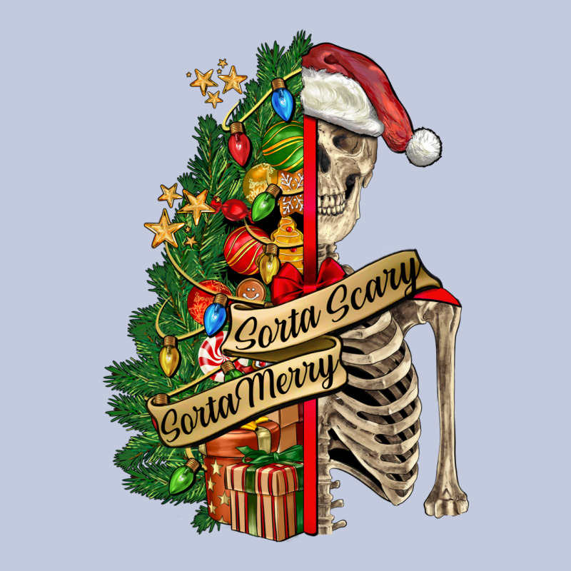 Sorta Merry Sorta Scary Skeleton Long Sleeve Tee by FaDigitalArtStudio | Teevron