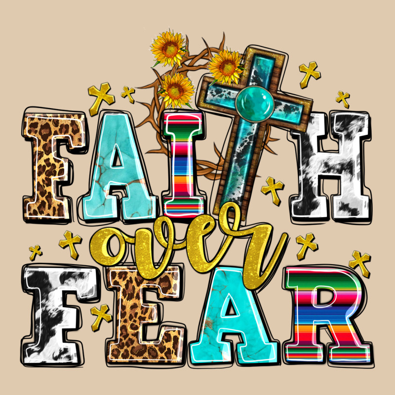 Faith Over Fear With Cross And Sunflowers Heavyweight Sweatshirt by AdoDesignShop | Teevron