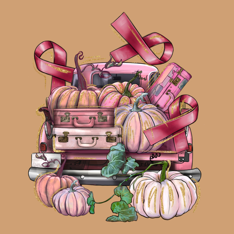 Breast Cancer Truck With Pumpkins Vintage Tee by FaDigitalArtStudio | Teevron