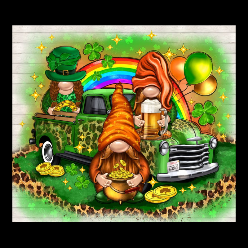 St. Patrick's Day Gnomies With Truck Tumbler Ladies Tee by HowdyJamesFarm | Teevron