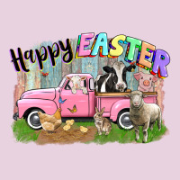 Happy Easter Truck With Farm Animals Easter Day Ladies Tee | Teevron