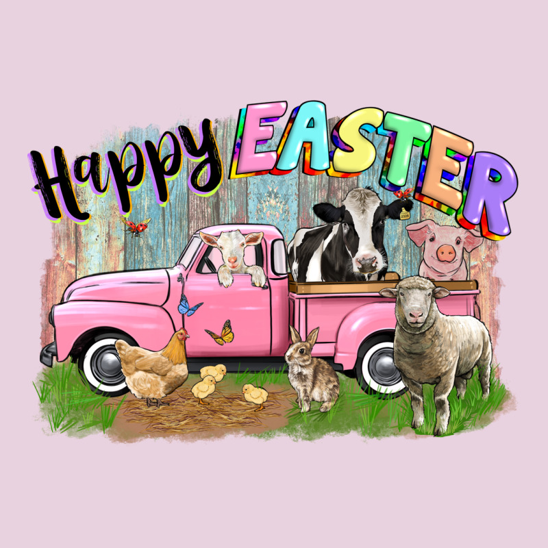 Happy Easter Truck With Farm Animals Easter Day Ladies Tee by CowGirlArtShop | Teevron