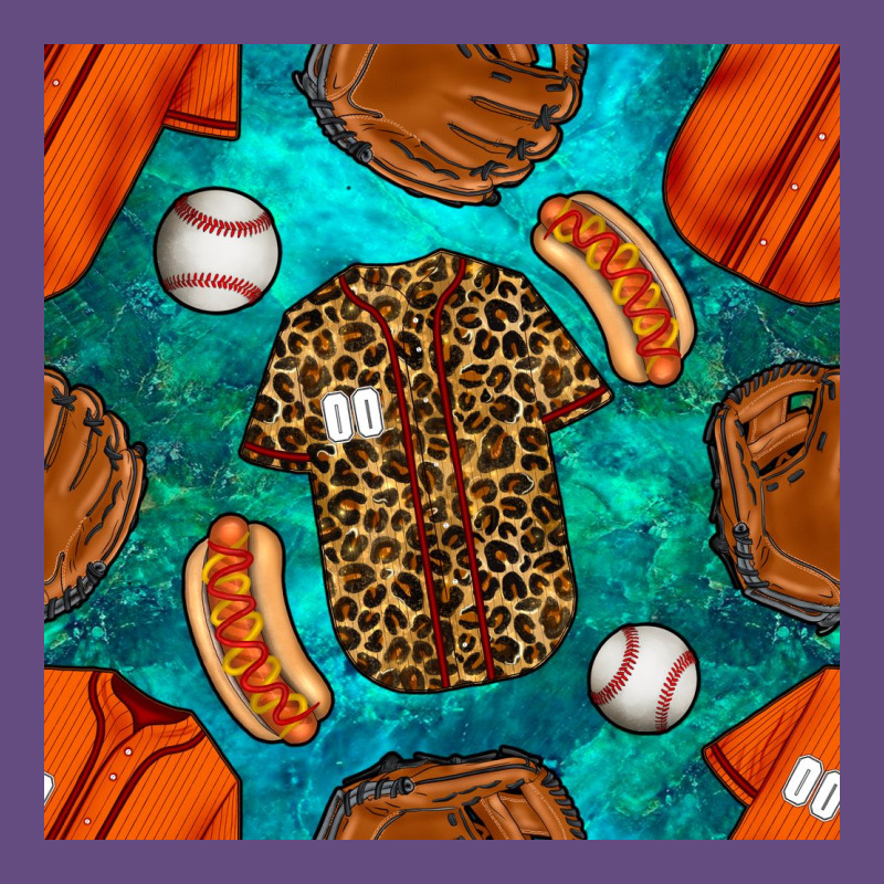 Baseball Leopard Uniform And Hotdog With Gemstone Seamless Pattern Vintage Hoodie by BundleAndBundleShop | Teevron