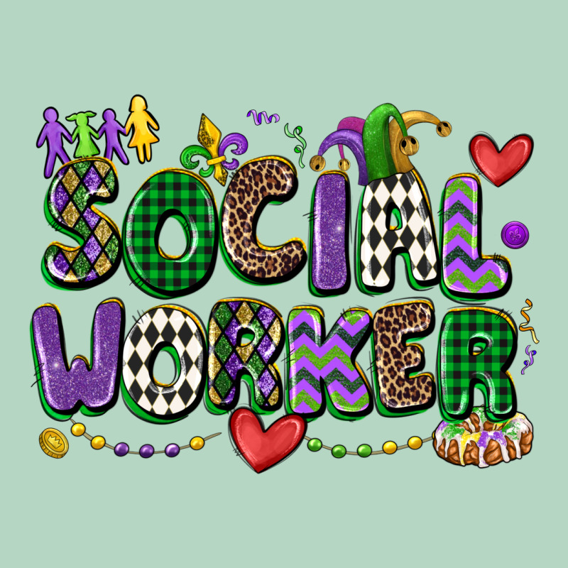 Social Worker Mardi Gras Cowgirl Classic Tee by CowGirlArtShop | Teevron