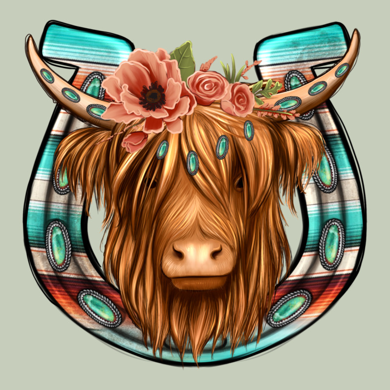 Highland Cow Serape Floral Headband Horseshoe Classic Tee by Jasminsmagicworld | Teevron