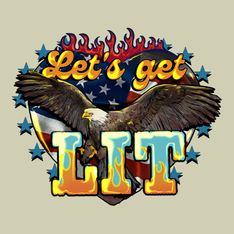 Let's Get Lit America Eagle 4th Of July Heavy Core Tee by HowdyJamesFarm | Teevron