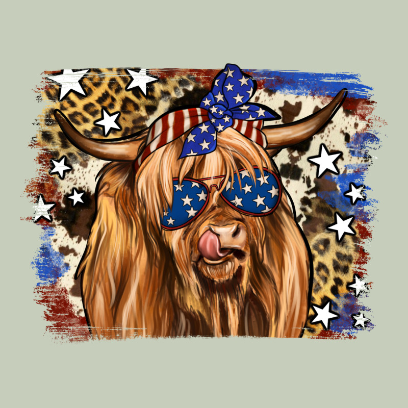 4th Of July Highland Cattle Long Sleeve Tee by RanaPortraitStore | Teevron