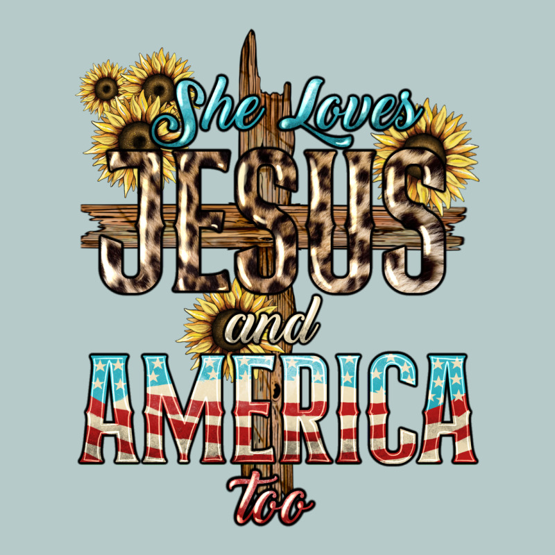 She Loves Jesus And America Too Sunflower Heavy Core Tee by HowdyJamesFarm | Teevron