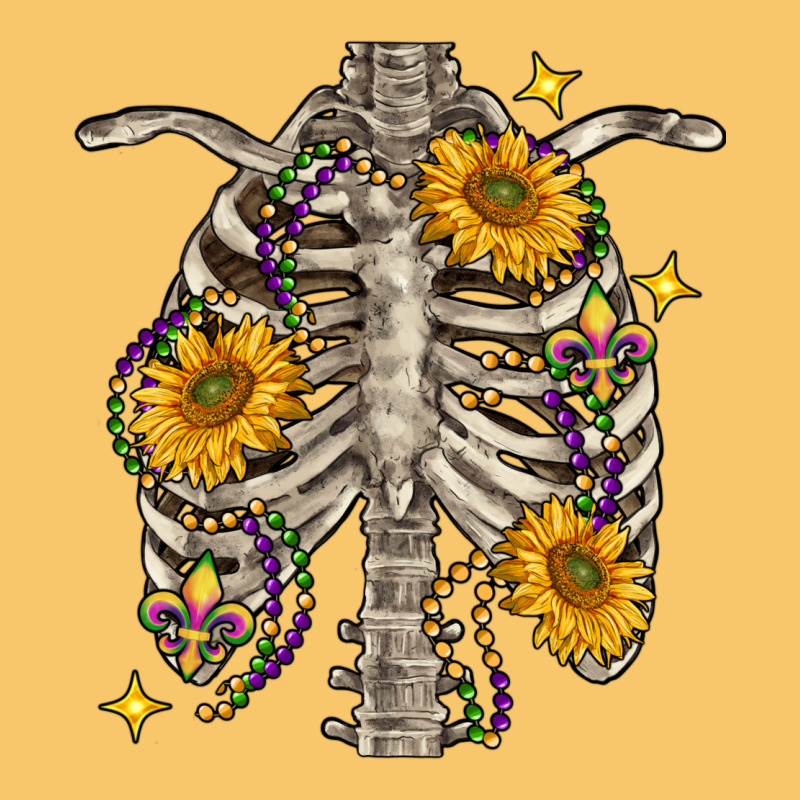 Mardi Gras Chest Sunflowers Skeleton Vintage Hoodie by FaDigitalArtStudio | Teevron