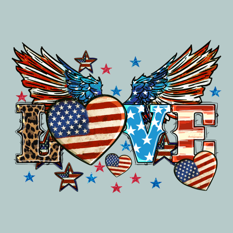 Love America Wings 4th Of July Heavy Core Tee by HowdyJamesFarm | Teevron