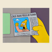 The Simpsons Old Man Yells At Cloud Newspaper V1 Ladies Tee | Teevron