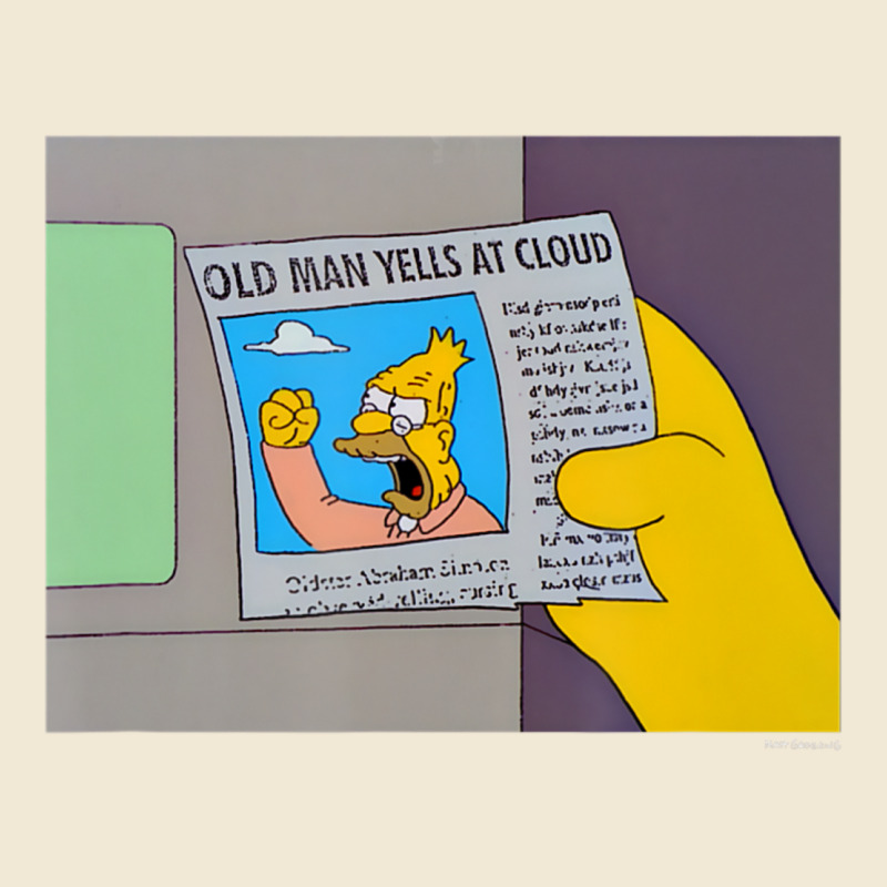 The Simpsons Old Man Yells At Cloud Newspaper V1 Ladies Tee by PixelWave | Teevron
