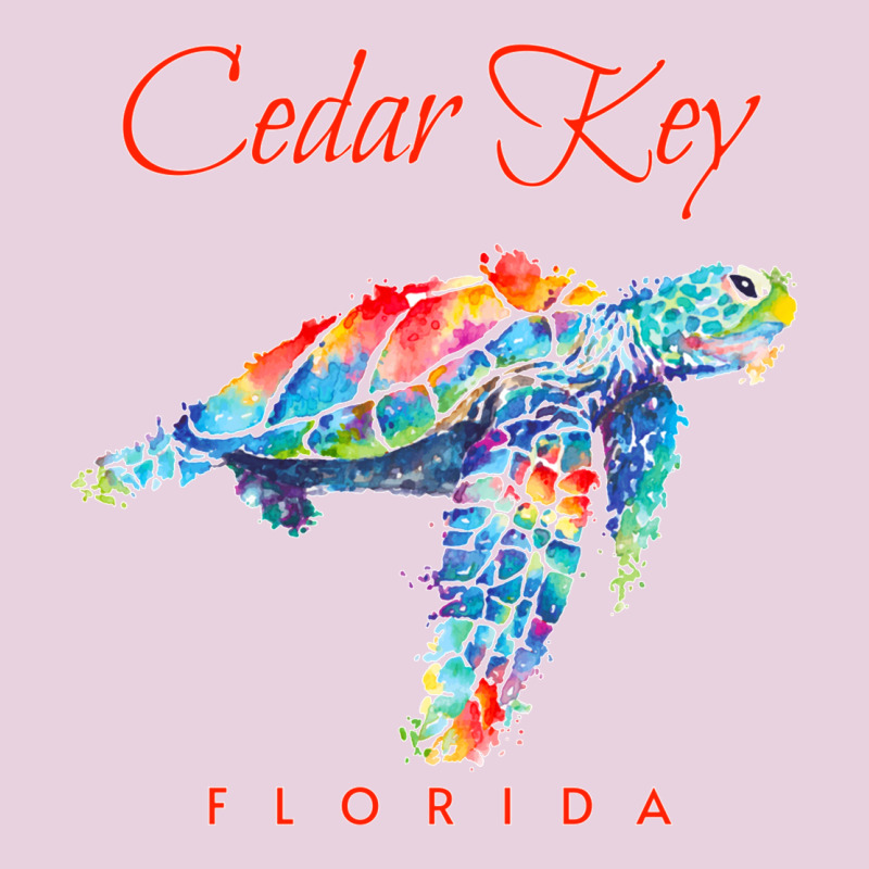 Cedar Key Florida Watercolor Sea Turtle Sweatshirt Ladies Tee by InspiraDesign | Teevron