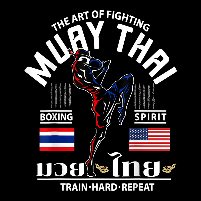 Thailand American Flag Muay Thai Boxing Train Hard Repeat T Shirt Ladies Tee by InspiraDesign | Teevron