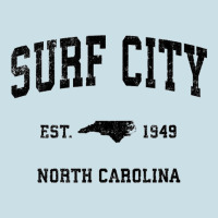 Surf City North Carolina Nc Vintage Sports Design Black Prin Ladies Tee | Teevron