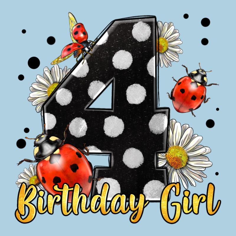 Ladybug Birthday Girl Age 4 Premium Hoodie by LillyAllenDesigns | Teevron