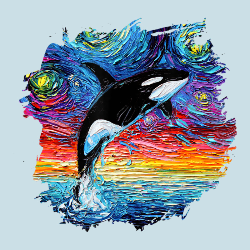 Orca Killer Whale Starry Night Impressionist Dog Art By Aja Ladies Tee by PixelFlow | Teevron