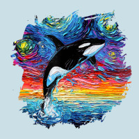Orca Killer Whale Starry Night Impressionist Dog Art By Aja Ladies Tee | Teevron