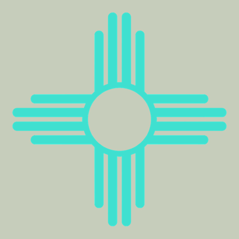 New Mexico Zia Sun In Turquoise Blue Ladies Tee by PixelFlow | Teevron