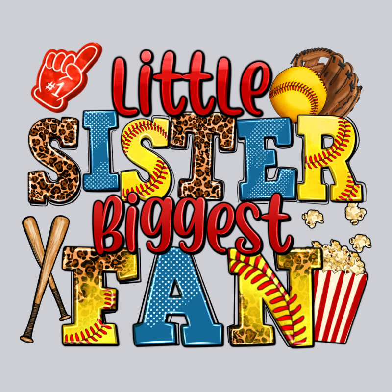 Little Sister Biggest Fan Softball Heavyweight Sweatshirt by AdoDesignShop | Teevron