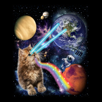Fluffy Kitten Shoot Laser Rainbow Space Galaxy, Cat Gifts Ladies Tee | Teevron