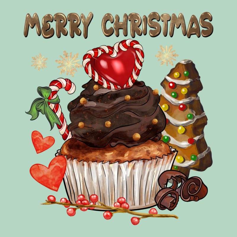 Merry Christmas Cupcake Chocolate Classic Tee by CowGirlArtShop | Teevron