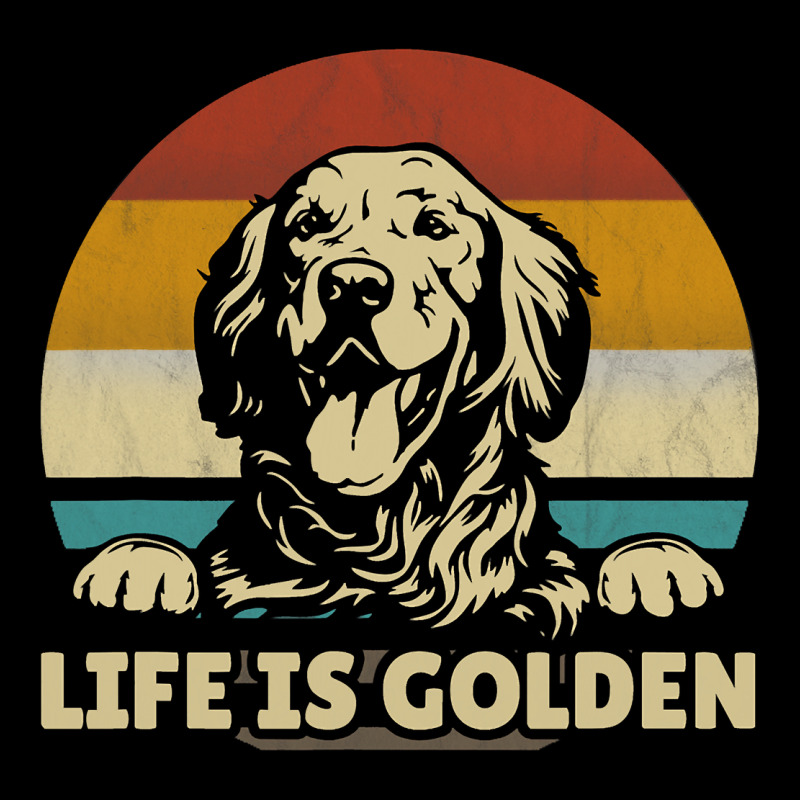 Golden Retriever Dog Life Is Golden Retro Vintage Ladies Tee by ArtMosaic | Teevron