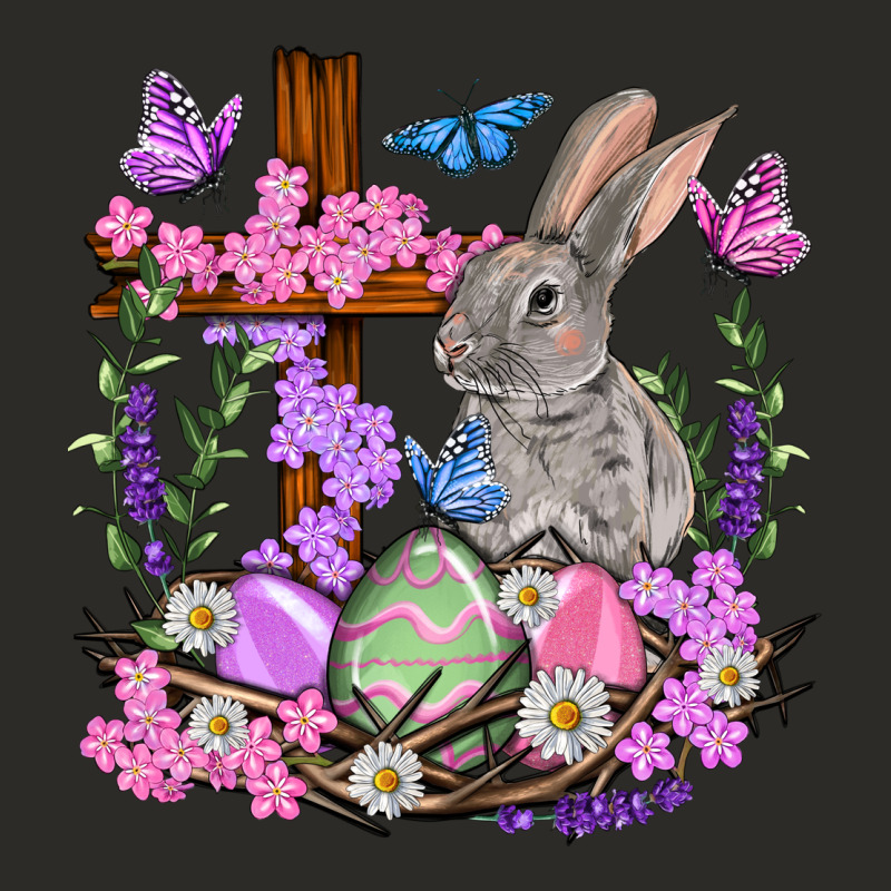 Easter Eggs And Bunny With Cross Easter Day Heavy Core Tee by HowdyJamesFarm | Teevron