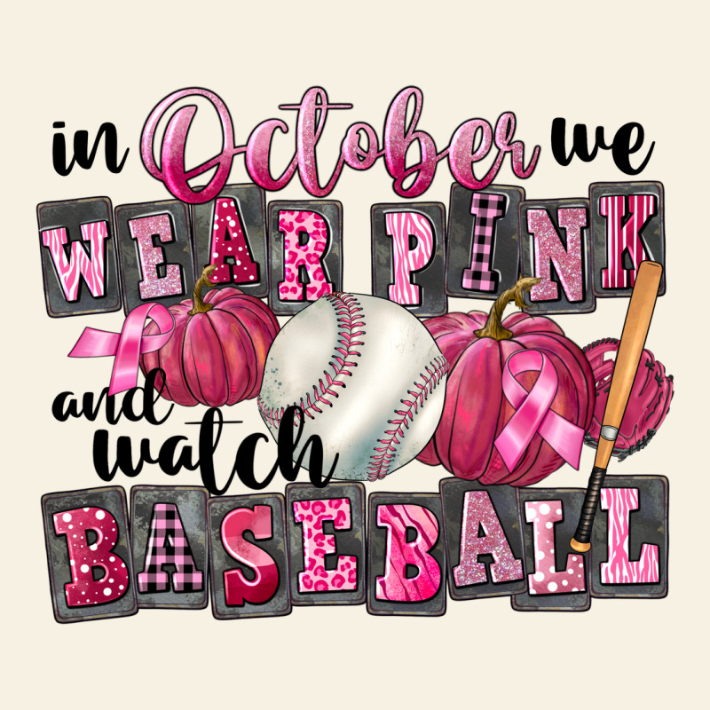In October We Wear Pink And Watch Baseball Vintage Tee by FaDigitalArtStudio | Teevron