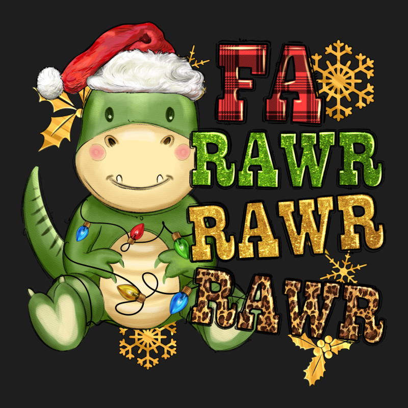 Watercolor T Rex Fa Rawr Rawr Rawr Christmas Classic Tee by CowGirlArtShop | Teevron