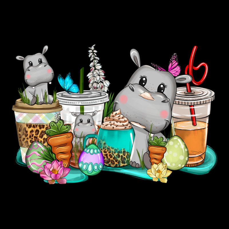 Easter Hippopotamus Coffee Cups Easter Day Ladies Tee by CowGirlArtShop | Teevron