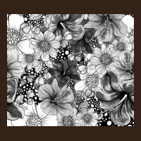 Black And White Floral Heavy Core Tee | Teevron