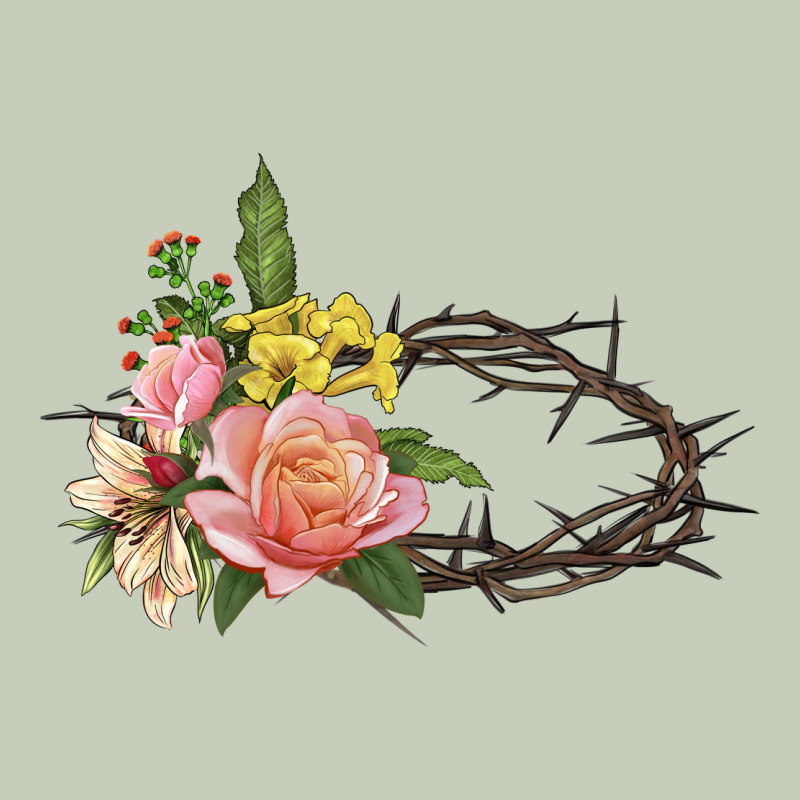 Crown Of Thorns Floral Easter Ladies Tee by CowGirlArtShop | Teevron
