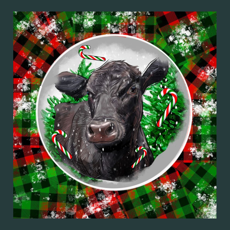 Christmas Black Angus Cow Premium Hoodie by LillyAllenDesigns | Teevron