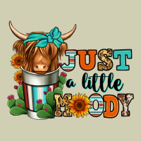 Just A Little Moody Coffee Cup Long Haired Cow Heavy Core Tee | Teevron