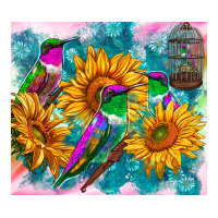 hummingbirds sunflower | Teevron