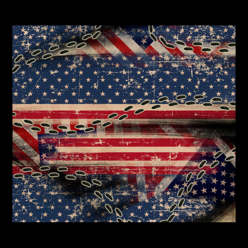 American Flag Stitches Ladies Tee by CowGirlArtShop | Teevron